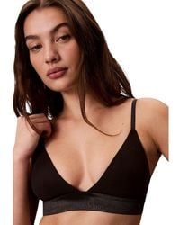 Calvin Klein - Black Cotton Bra - Lyst