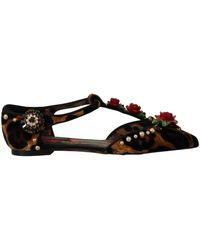 Dolce & Gabbana - Ballerina Embellished Leopard Print Shoes - Lyst