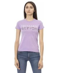 TRUSSARDI ACTION - Elegant Purple Short Sleeve Tee - Lyst