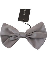 Dolce & Gabbana - Bow Tie Men Silver Gray Silk Adjustable Neck Papillon - Lyst