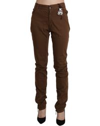 Ermanno Scervino - Chic High Waist Skinny Cotton Trousers - Lyst