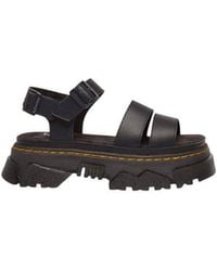 Dr. Martens - Black Leather Flat Sandals - Lyst