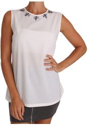 Dolce & Gabbana - Dolce Gabbana Silk Crystal Embellished Fly T-shirt - Lyst