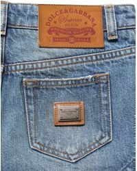 Dolce & Gabbana - Cotton High Waist Denim Hotpants Shorts - Lyst
