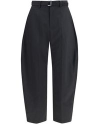 Sacai - Black Polyester Casual Pants - Lyst