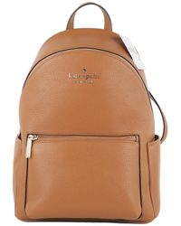 Kate Spade - Leila Medium Warm Gingerbread Pebbled Leather Backpack Bookbag - Lyst