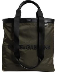 Dolce & Gabbana - Military Green Nylon Shoulder Strap Tote Bag - Lyst