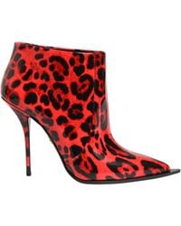 Dolce & Gabbana - Red Leopard Cardinale Ankle Boots Shoes - Lyst