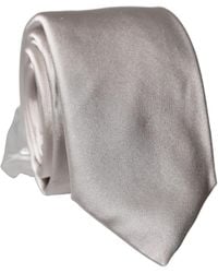 Dolce & Gabbana - Light Gray Silk Satin Wide Adjustable Men Necktie Tie - Lyst
