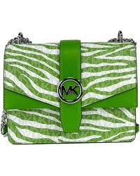Michael Kors - Greenwich Small Print Logo Crossbody Tote Chain Bag Jungle Green $498 - Lyst