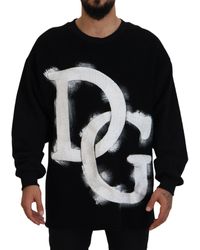 Dolce & Gabbana - Dg Logo Cotton Pullover Sweater - Lyst