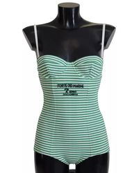 Dolce & Gabbana - Stripes One Piece Beachwear Swimwear - Lyst