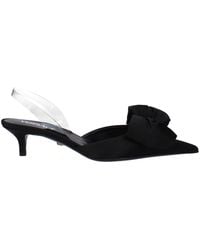 Versace - Black Satin Flat Sandals - Lyst