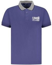 Roberto Cavalli - Blu Cotton Polo - Lyst