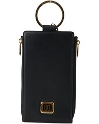 Dolce & Gabbana - Black Leather Dg Logo Gold Zip Card Holder Men Wallet - Lyst