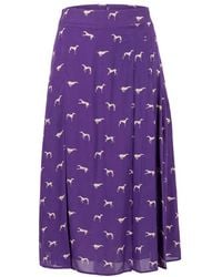 Trussardi - Purple Viscose Skirt - Lyst