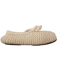 Dolce & Gabbana - Slip On Ballerina Flats Wool Knit Shoes - Lyst
