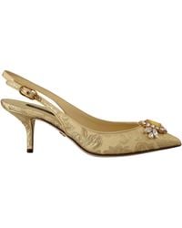 Dolce & Gabbana - Gleaming Crystal Slingback Heels - Lyst