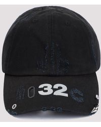 032c - Washed Black Multimedia Cotton Cap - Lyst