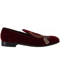 Dolce & Gabbana - Velvet Loafers Gun Horseshoe Shoes - Lyst