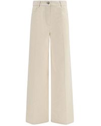 forte_forte - White Cotton Casual Pants - Lyst