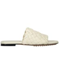 Bottega Veneta - White Lamb Leather Mules - Lyst
