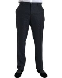 Dolce & Gabbana - Brocade Wool Skinny Dress Pants - Lyst