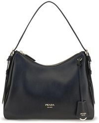 Prada - Black Calf Leather Bos Taurus Shoulder Bag - Lyst