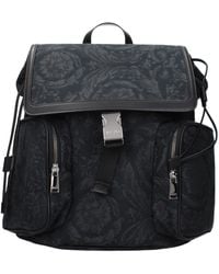 Versace - Black Fabric Backpack - Lyst