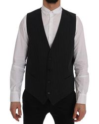 Dolce & Gabbana - Elegant Striped Wool Blend Waistcoat Vest - Lyst