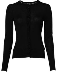 Dolce & Gabbana - Black Wool Knit Crew Neck Cardigan Sweater - Lyst