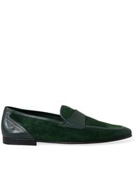 Dolce & Gabbana - Green Velvet Slip On Men Loafer Dress Shoes - Lyst