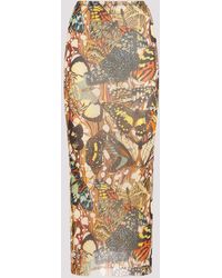 Jean Paul Gaultier - Multicolor Butterfly Print Mesh Skirt - Lyst