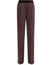 Tom Ford - Brown Silk Casual Pants - Lyst