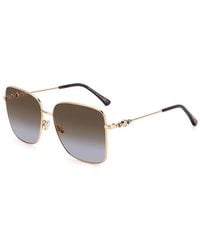 Jimmy Choo - Gold Metal Sunglasses - Lyst