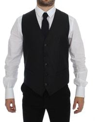 Dolce & Gabbana - Gray Wool Silk Dress Vest Gilet Weste - Lyst
