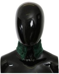 Dolce & Gabbana - Green Fur Neck Collar Wrap Lambskin Scarf - Lyst