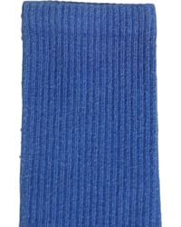 Dolce & Gabbana - Blue Cotton Ribbed Mid Calf Accessory Socks - Lyst