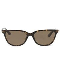 McQueen - Brown Acetate Sunglasses - Lyst