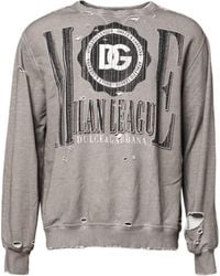 Dolce & Gabbana - Logo Print Crew Neck Pullover Sweater - Lyst