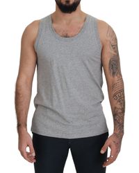Dolce & Gabbana - Sleeveless Logo Print Underwear T-shirt - Lyst