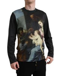 Dolce & Gabbana - Multicolor Print Pullover Cotton Sweater - Lyst
