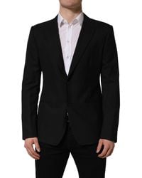 Dolce & Gabbana - Black Wool Single Breasted Blazer Jacket - Lyst