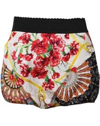Dolce & Gabbana - Multicolor Floral High Waist Hot Pants Shorts - Lyst
