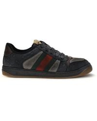 Gucci - Black Calf Leather Bos Taurus Low Top Sneakers - Lyst