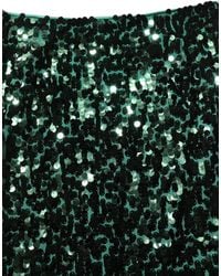 Dolce & Gabbana - Sequin High Waist Pencil Cut Midi Skirt Nylon - Lyst