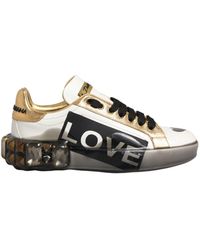 Dolce & Gabbana - Multicolor Crystal Studdedlove Sneakers Shoes - Lyst
