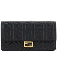 Fendi - Black Calf Leather Bos Taurus Wallet - Lyst