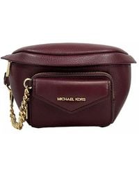 Michael Kors - Leather Maise 2 In 1 Fanny Waist Pack Bag Maroon - Lyst