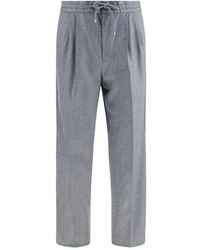 Brunello Cucinelli - Gray Wool Oves Aries Casual Pants - Lyst